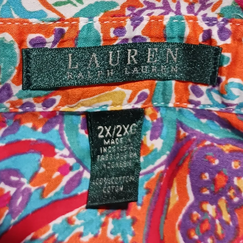Lauren Ralph Lauren Colorful Button Up Shirt - Picture 7 of 9